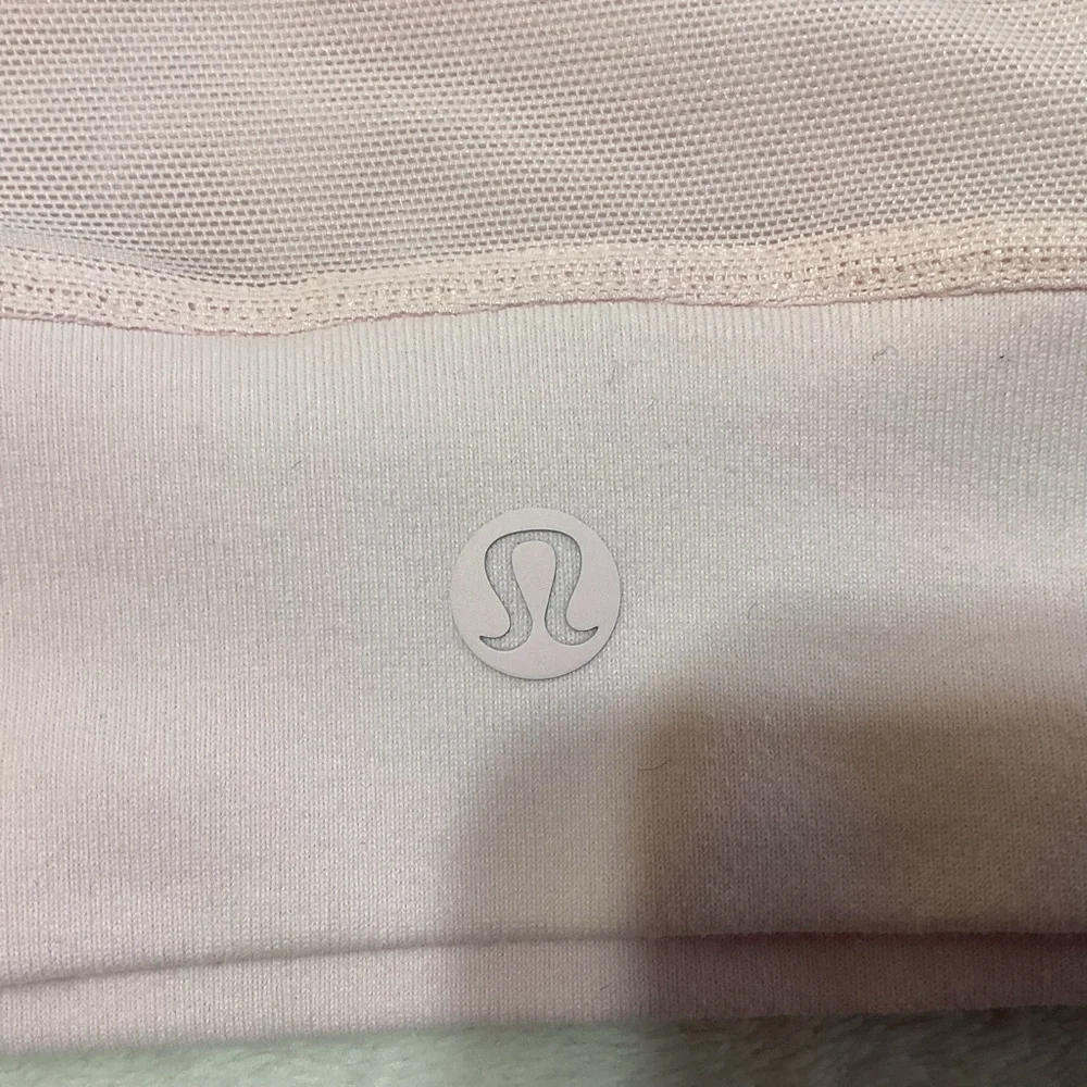 Lululemon Short Stop Crop Top Long Sleeves Pink Mesh Back Activewear Athleisure - Picture 7 of 10